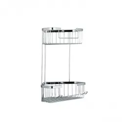 Полиця кутова Frap F351-1, 2-х ярусна, 240х320 мм, хром