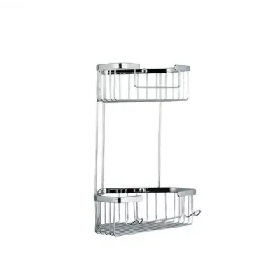 Полиця кутова Frap F351-1, 2-х ярусна, 240х320 мм, хром