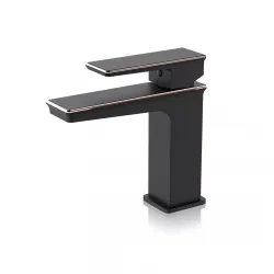 Змішувач для раковини FAOP A1006-6, чорний-золото.