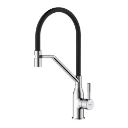 F4497 кухня одноваж. силікон. вилив лат. корп. гайка Ø35 (хром) {10/1}