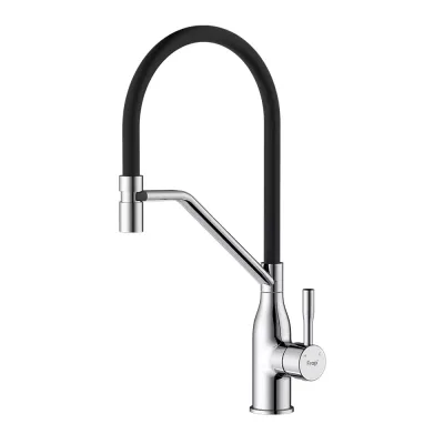 F4497 кухня одноваж. силікон. вилив лат. корп. гайка Ø35 (хром) {10/1}