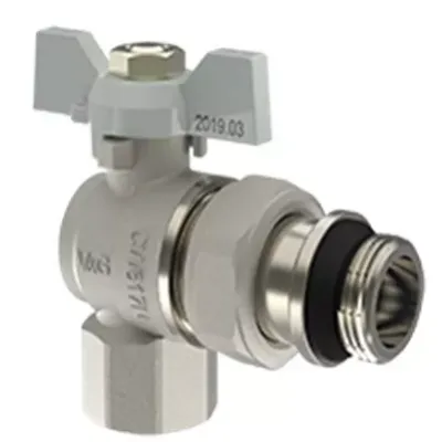 Кран кульовий з американкою кутовий V&G Optima    3/4"ВЗ (білий метелик) {12}