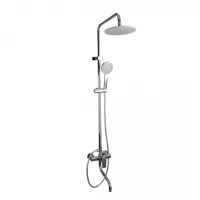 Душова система FRUD R24154, поворотний вилив - перемикач на лійку/душ, 3 режими, хром Душова система FRUD R24154, поворотний вилив - перемикач на лійку/душ, 3 режими, хром