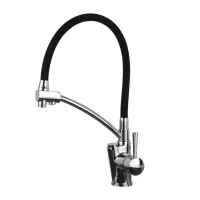 Змішувач для кухні на дві води GAPPO G4398-11 з гнучким виливом, чорний/хром Змішувач для кухні на дві води GAPPO G4398-11 з гнучким виливом, чорний/хром