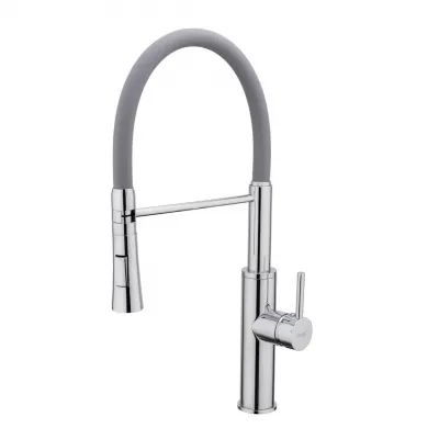 Змішувач для кухні Frap F4452-6 з гнучким виливом, 2 режими, сірий/хром Змішувач для кухні Frap F4452-6 з гнучким виливом, 2 режими, сірий/хром