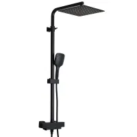 Душова система GAPPO G2417-60 термостат, вилив - перемикач на лійку, чорний Душова система GAPPO G2417-60 термостат, вилив - перемикач на лійку, чорний