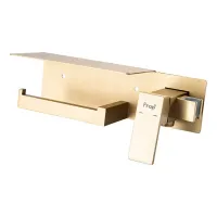 F2076-3 душ гігієнічний з бумаготримачем та полицею ?25 (сатин золотий) {10/1}