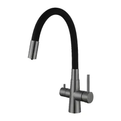 INX4C-08-GUNGREY кухня пiд осмос одноваж. гнуч.силiкон. вилив нерж сталь гайка ?35 {10/1} INX4C-08-GUNGREY кухня пiд осмос одноваж. гнуч.силiкон. вилив нерж сталь гайка ?35 {10/1}