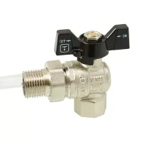 Кран кульовий з напівзгоном ITAL PN40 1/2", кутовий, нікель