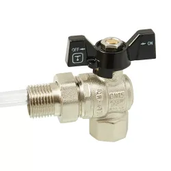 Кран кульовий з напівзгоном ITAL PN40 1/2", кутовий, нікель