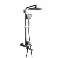 Душева система Frap F2460, поворотний вилив - перемикач на лійку/душ, 1 режим, хром