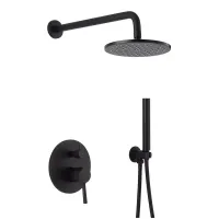 Душова система WEZER EKO17B-01-BLACK, нержавіюча сталь, чорний