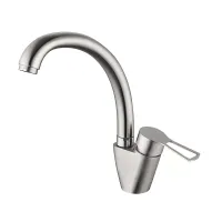 KIT4A-16 кухня одноваж. повортн.  вилив  вухо нерж гайка Ø35 (сатин) {10/1}