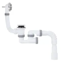 B1013K ванна з ревізією 1 1/2*40 Сlick-Сlack, перелив, гофротруба 40*40/50 {35}