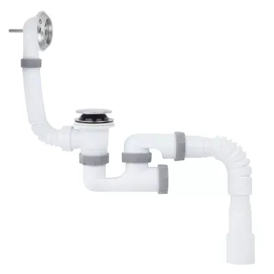 B1013K ванна з ревізією 1 1/2*40 Сlick-Сlack, перелив, гофротруба 40*40/50 {35}