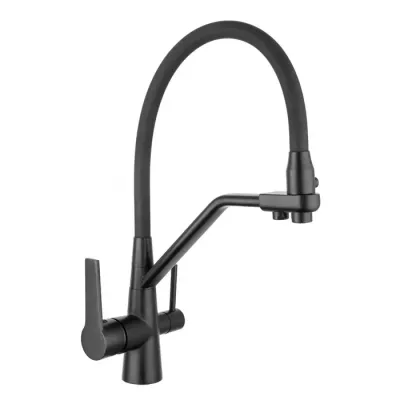Змішувач для кухні на дві води Frap F4374-6, чорний Змішувач для кухні на дві води Frap F4374-6, чорний