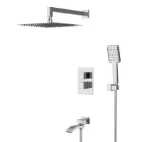 Вбудована душова система GAPPO G7107-40, вилив - перемикач на лійку, 3-функції, хром Вбудована душова система GAPPO G7107-40, вилив - перемикач на лійку, 3-функції, хром