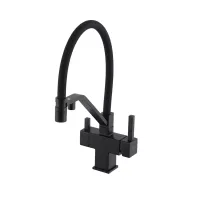 G4395-66 кухня під осмос одноваж. вис. силікон. вилив лат. шпилька карт. 90°  Ø35 (чорний) {8/1}