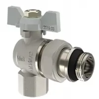 Кран кульовий з американкою кутовий V&G Optima    1/2"ВЗ (білий метелик) {15}