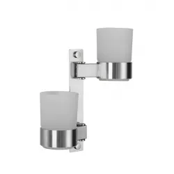 Подвійна склянка для щіток Frap F30408, нержавіюча сталь Подвійна склянка для щіток Frap F30408, нержавіюча сталь