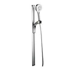 G8015 настінна стійка 3х реж.+комлект (лійка, шланг),латунь(хром){5/1}