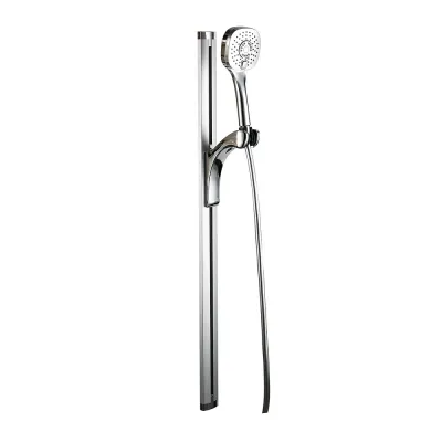 G8015 настінна стійка 3х реж.+комлект (лійка, шланг),латунь(хром){5/1}