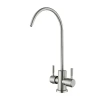 EKO4S-13 МОНО кран-фасетка ПОДВІЙНИЙ повор. вилив нерж.сталь гайка (сатин) {20/1}