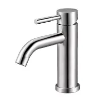 Змішувач для умивальника WEZER EKO1C-01 нержавіюча сталь