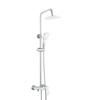 Душева система Frap F2431, поворотний вилив, лійка, білий/хром