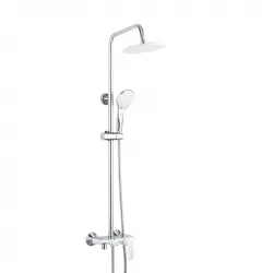 Душева система Frap F2431, поворотний вилив, лійка, білий/хром Душева система Frap F2431, поворотний вилив, лійка, білий/хром