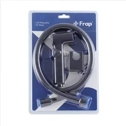 F022-6 комплект лійка гігієнічна (регул. тиску) + шланг та кронштейн  блістер (чорна) {30/1}