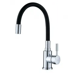 MLT-40101CR(B) кухня одноваж. силікон. вилив гайка ?35 БЕЗ ПІДВЕД, (чорний/хром) {10/1} MLT-40101CR(B) кухня одноваж. силікон. вилив гайка ?35 БЕЗ ПІДВЕД, (чорний/хром) {10/1}