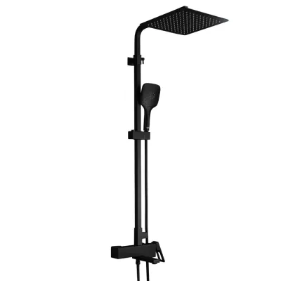 Душова система GAPPO G2417-6, вилив - перемикач на лійку, чорний Душова система GAPPO G2417-6, вилив - перемикач на лійку, чорний