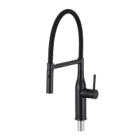 G4098-26 кухня одноваж. вис. вилив нерж. сталь гайка Ø35 (чорний) {8/1}