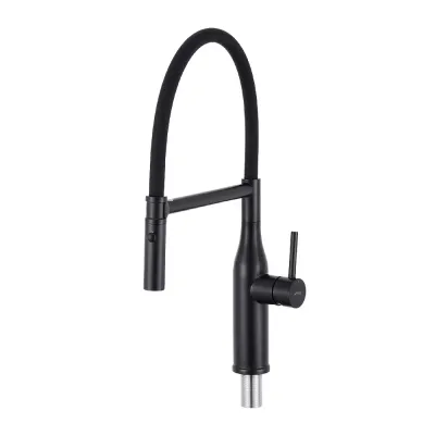 G4098-26 кухня одноваж. вис. вилив нерж. сталь гайка Ø35 (чорний) {8/1}