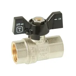 Кран кульовий ITAL PN40 1/2" вн.-вн., метелик, нікель