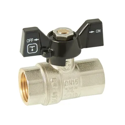 Кран кульовий ITAL PN40 1/2" вн.-вн., метелик, нікель