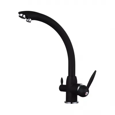 Змішувач для кухні на дві води Frap F4399-7, чорний Змішувач для кухні на дві води Frap F4399-7, чорний