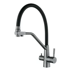 INX4A-08 GUNGREY кухня пiд осмос однов. гнуч. силiкон.вилив нерж сталь гайка ?35 (гангрей) {10/1} INX4A-08 GUNGREY кухня пiд осмос однов. гнуч. силiкон.вилив нерж сталь гайка ?35 (гангрей) {10/1}