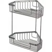 Полиця кутова Frap F335-1, 2-х ярусна, 240х320 мм, хром