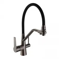 Змішувач для кухні на дві води Frap F4374-15, сірий Змішувач для кухні на дві води Frap F4374-15, сірий