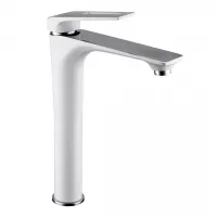 Змішувач для умивальника Frap F1052-54 високий, білий/хром Змішувач для умивальника Frap F1052-54 високий, білий/хром