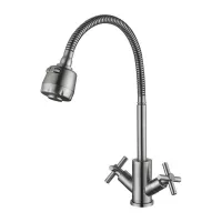 Змішувач для кухні WEZER VAL4D-10 з рефлекторним виливом, нержавіюча сталь Змішувач для кухні WEZER VAL4D-10 з рефлекторним виливом, нержавіюча сталь