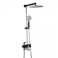 Душова система GAPPO G2481, вилив - перемикач на лійку, чорний/хром