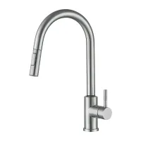 SEN4A-01 кухня одноваж. поворот.сенсор. вилив нерж. сталь гайка ?35 (сатин) {10/1}