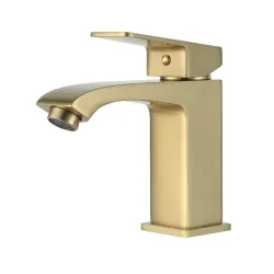 F1076-3 умивальник низ. одноваж. литий вилив лат.корпус гайка ?35 (сатин золотий) {10/1}