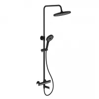 Душова система з термостатом GAPPO G2403-56, вилив - перемикач на лійку 3 режими, чорний/хром Душова система з термостатом GAPPO G2403-56, вилив - перемикач на лійку 3 режими, чорний/хром