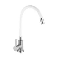 Змішувач для кухні WEZER EKO4X-01W з гнучким виливом, білий Змішувач для кухні WEZER EKO4X-01W з гнучким виливом, білий