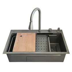 ID 7246-GC мийка PROFI 720x460x215мм,(3.0/0.8мм),сифон. дозат. 2 кош, дошк, зміщувач PVD Grey {1/1}