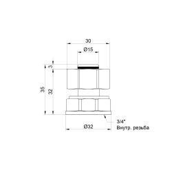 Перехід 20 * 3/4 внутрішня SD Перехід 20 * 3/4 внутрішня SD
